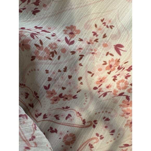 Spring & Mercer XS Blush Pink Chiffon Midi Prairie Dress Short Sleeve NEW - Picture 14 of 16